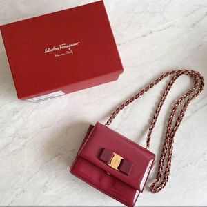 Salvatore Ferragamo Ginny Vera Mini Crossbody Bag Patent Leather